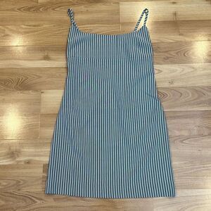 Lush Grey White Striped Spaghetti Strap Mini Dress Size XS